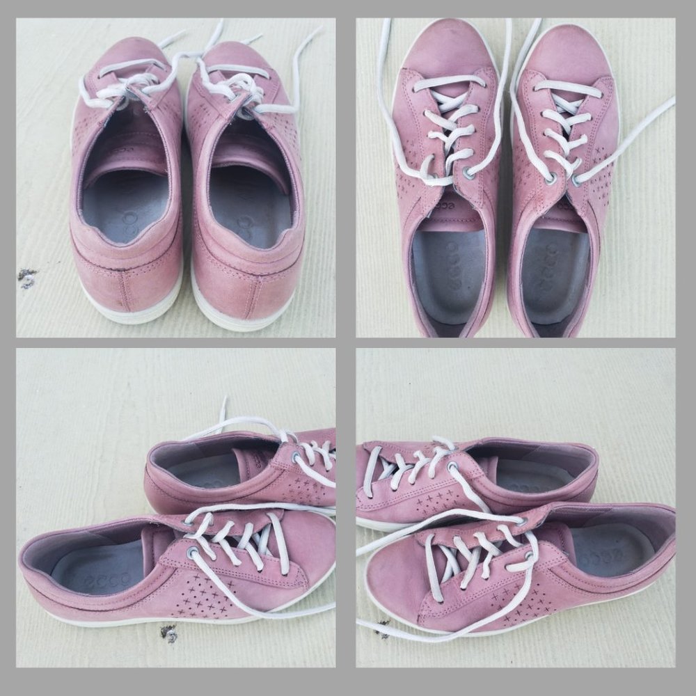 Ecco Pink Dusk Woodrose Leather sneaker